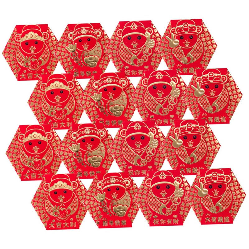 Traditional Chinese Red Envelopes 16Pcs for New Year Birthday Engagement Prosperity - Image 2