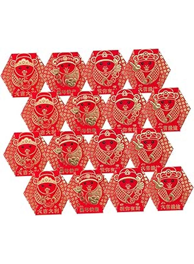 Traditional Chinese Red Envelopes 16Pcs for New Year Birthday Engagement Prosperity - Image 1