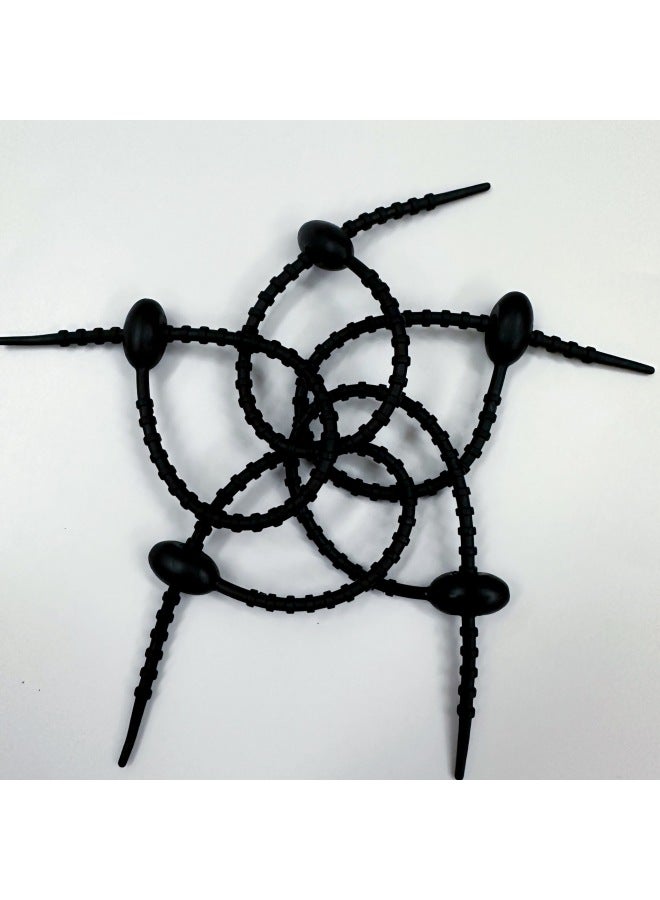 Loquat 220mm Tadpole Self-locking Data Cable Tie Storage Belt DIY Keychain Jewelry Blind Box Fashion Play Pendant Manufacturer-Color:Black (21.5cm) - Image 1