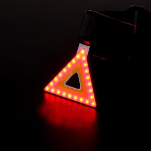 Inditradition Hazard Triangle Bicycle LED Taillight | Rechargeable, Waterproof, Multifunctional 5 Modes Red & Yellow Light - Image 2