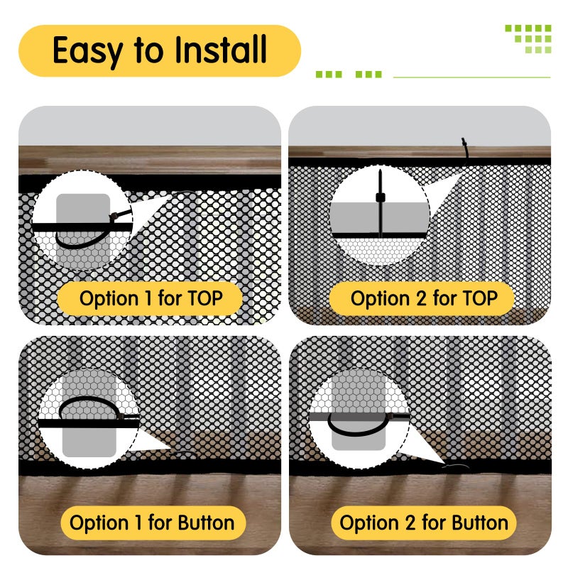 Cupount Banister Guard for Baby- 10ft x 3.3ft Black Safety Mesh Netting for Pets and Kids - Stair Railing Cover for Home - Image 4