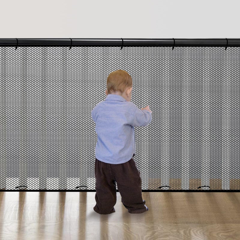 Cupount Banister Guard for Baby- 10ft x 3.3ft Black Safety Mesh Netting for Pets and Kids - Stair Railing Cover for Home - Image 1