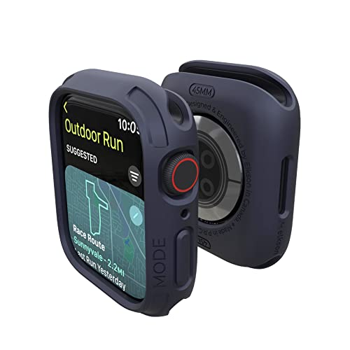 elkson Made for Apple Watch 45mm Bumper Case, Quattro 2.0 Series Rugged Case for Apple Watch and iWatch Series 9 8 7, Military Grade Durable Protective Cover, Flexible Shock Proof, Blue - Image 1