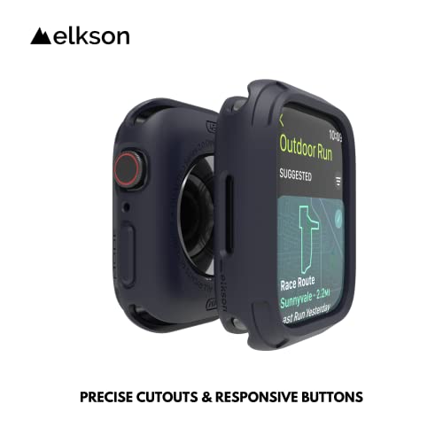 elkson Made for Apple Watch 45mm Bumper Case, Quattro 2.0 Series Rugged Case for Apple Watch and iWatch Series 9 8 7, Military Grade Durable Protective Cover, Flexible Shock Proof, Blue - Image 2