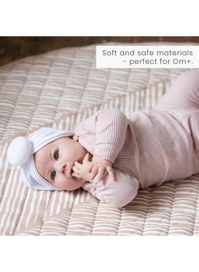 Toddlekind 100% Organic Cotton 48" Reversible Quilted Luxe Play Mat for Babies/Toddlers, Multifunctional, Sea Shell (Nude Pink) - Image 4