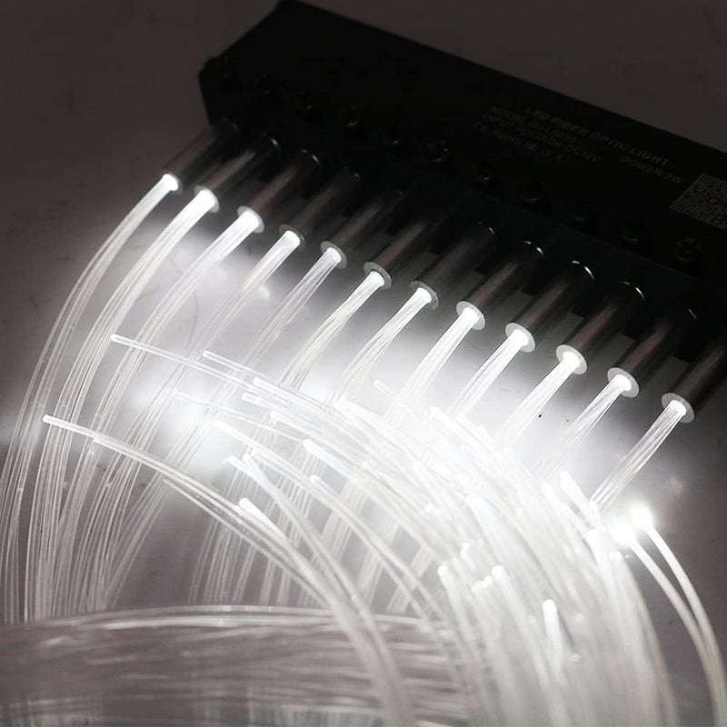 Amki 96pcs*0.04in*13.1ft Pure White Meteor Shooting Stars Effect Fiber Optic Lights Kit,12 Holes LED Meteor Light Engine with Bluetooth+RF Remote Control 20 Meteor Modes - Image 2