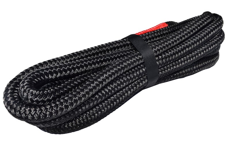 QIQU Kinetic Recovery Rope, 1/2" x 20ft, Double Braided Nylon (Black) - Image 2