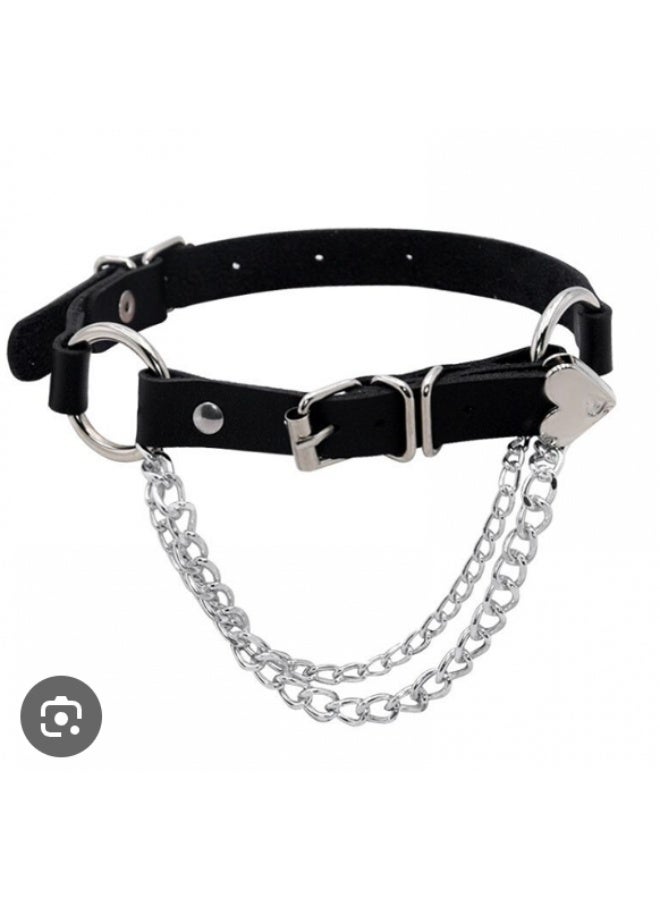 Elastic Leather Necklace Choker for Costume Accessory