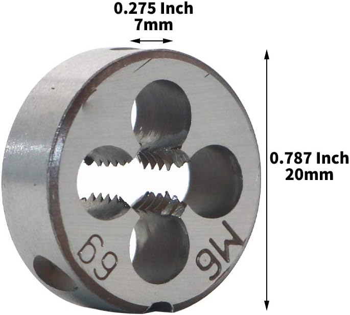 HSS 6mm X 1 Metric Right Hand Round Die, Machine Thread Die M6 X 1mm Pitch for Mold Machining, Alloy Steel, It Can Process Steel, Cast Iron, Copper And Aluminum.