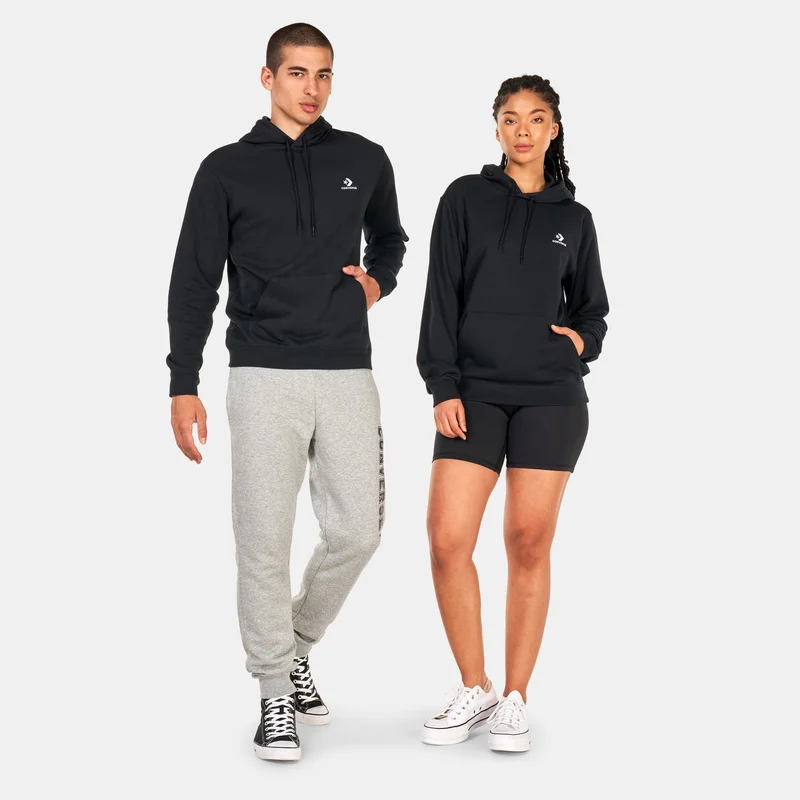 CONVERSE Black Go-To Embroidered Star Chevron Pullover Hoodie  | Best Price UAE