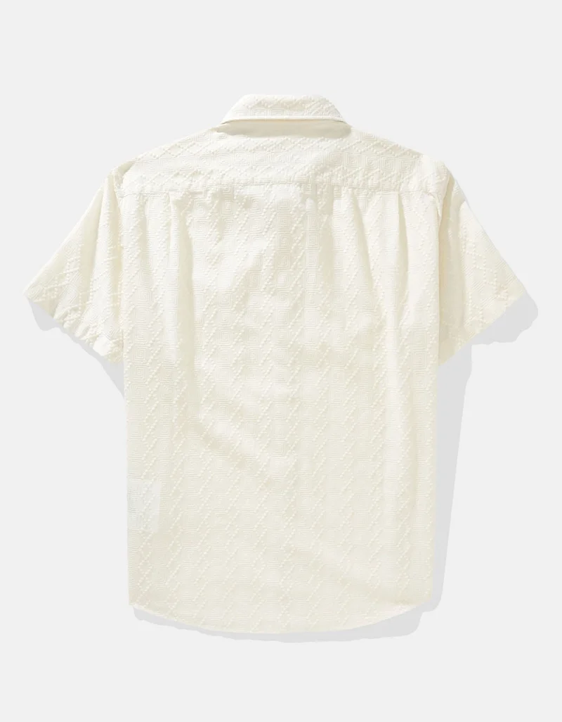 American Eagle AE Poolside Embroidered Button-Up Shirt
