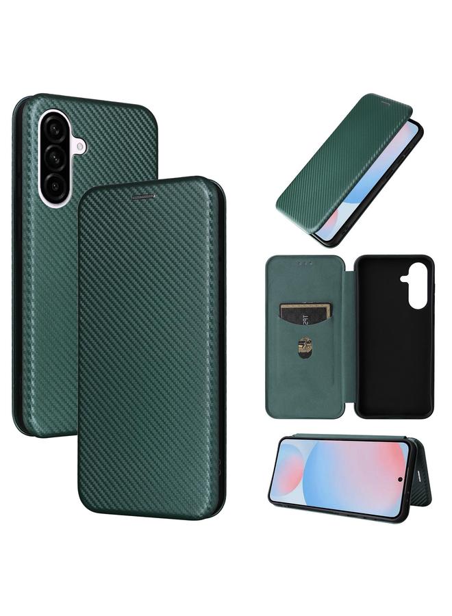 The Bros Case For Samsung Galaxy A56 5G Carbon Fiber Texture Flip Leather Phone Case