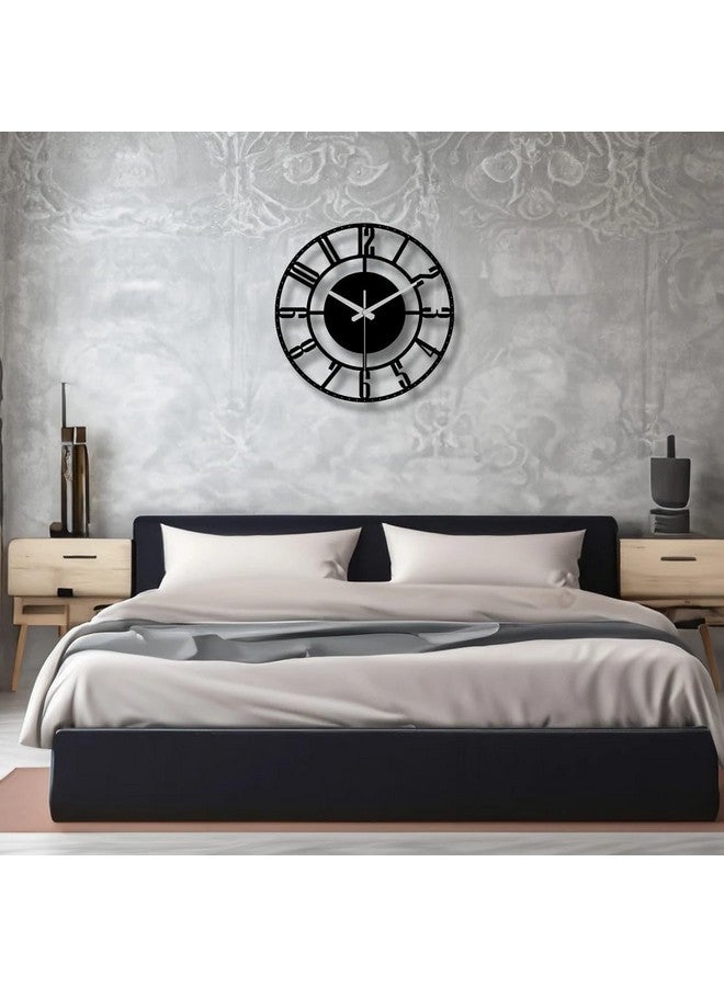 AVVIC MARTMaterial Metal Wall Clock Big Size Wall Clock Modern Clocks for Living Room Stylish Wall Clocks for Home Decoration Designer Wall Clock Black (40 CM) Style-12 - Image 3