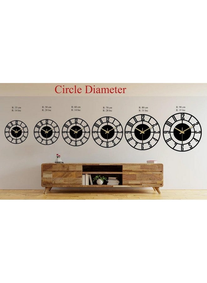 AVVIC MARTMaterial Metal Wall Clock Big Size Wall Clock Modern Clocks for Living Room Stylish Wall Clocks for Home Decoration Designer Wall Clock Black (40 CM) Style-12 - Image 5