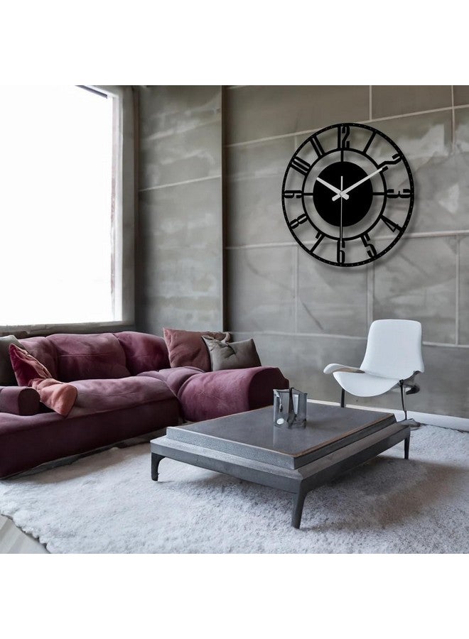 AVVIC MARTMaterial Metal Wall Clock Big Size Wall Clock Modern Clocks for Living Room Stylish Wall Clocks for Home Decoration Designer Wall Clock Black (40 CM) Style-12 - Image 2