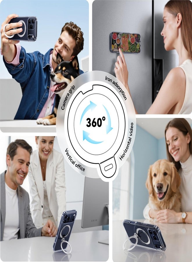 CASEKOO Clear for iPhone 17 Pro Max Case with 360 Spin Magnetic Stand [Fit for MagSafe][17FT Military Protection] Slim Polished for iPhone 17 Pro Max Case with Stand 6.9'', Clear - Image 4