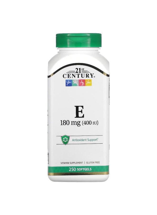21st CENTURY - 21st Century, Vitamin E, 180 mg (400 IU), 250 Softgels - Image 1