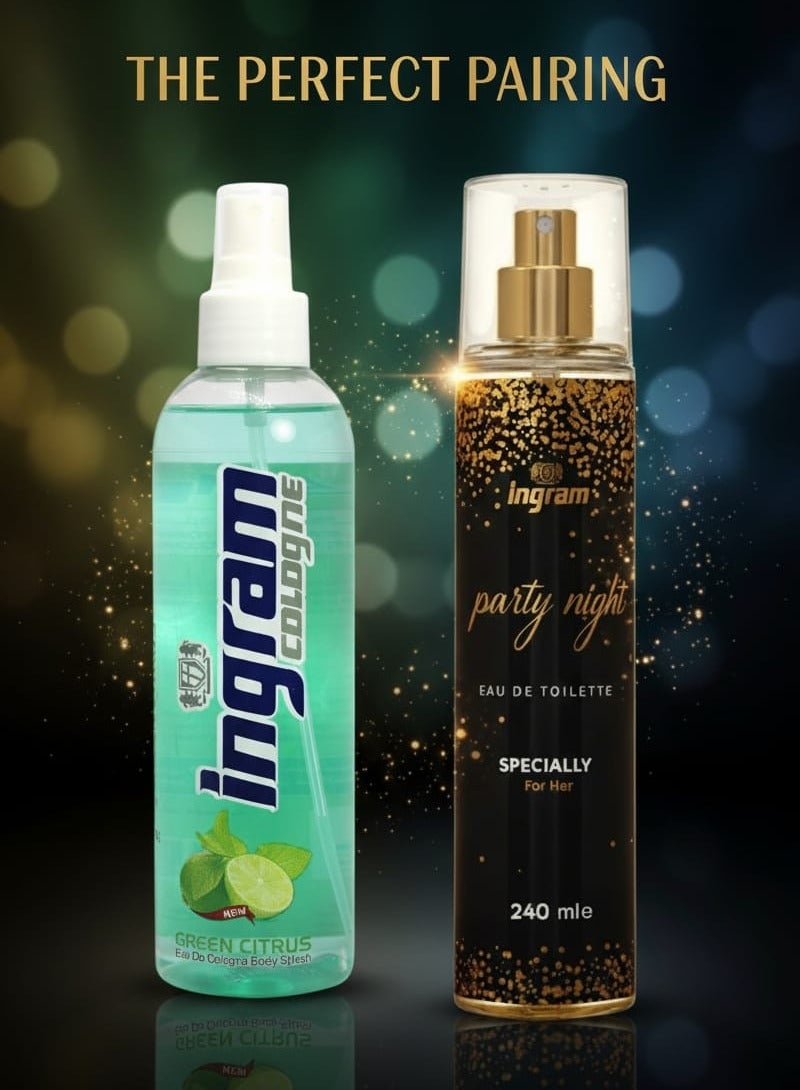 Ingram Party Night Mist 240 ml & Cologne Fresh Citrus Green 250 ml - Image 1