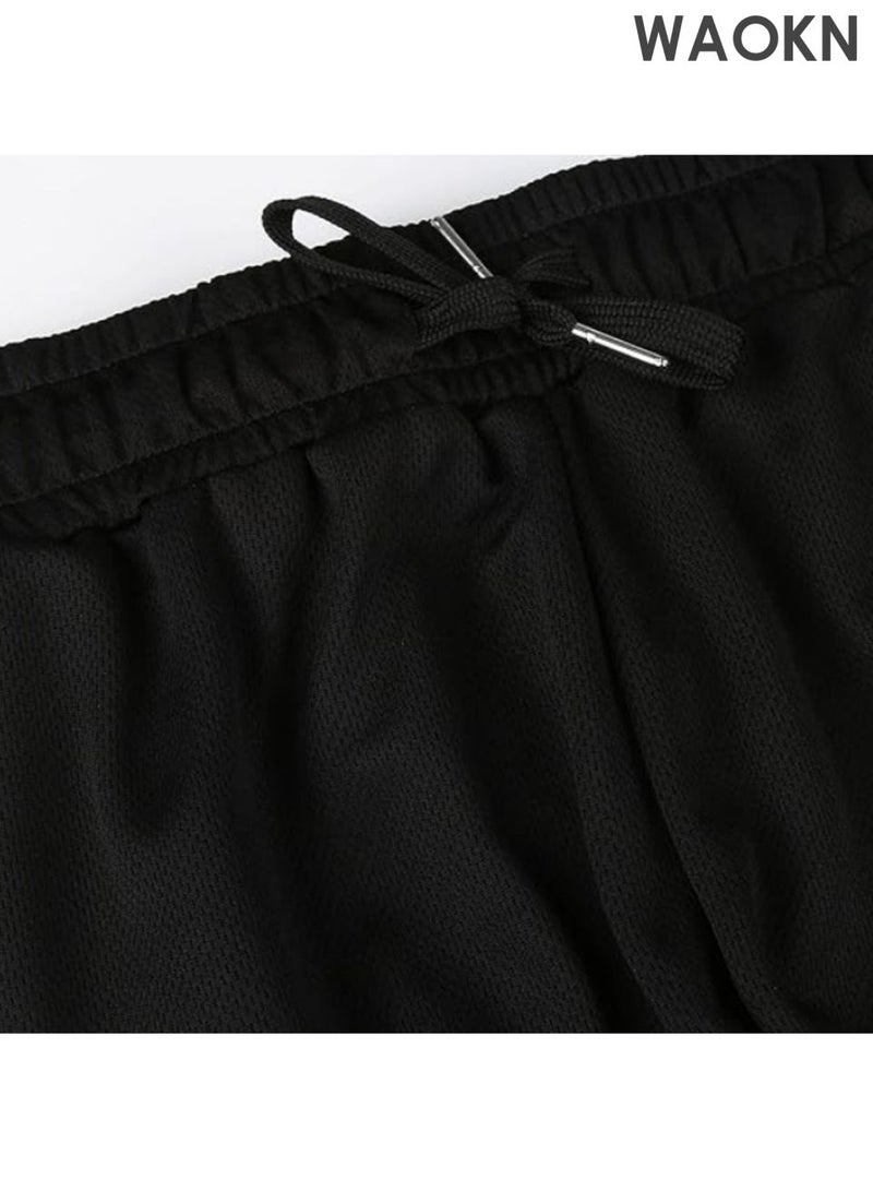 WAOKN Men's sports shorts, gym exercise shorts, quick drying sports shorts, fashionable and casual, lightweight sports shorts with pockets, men's drawstring running shorts, breathable fitness training shorts. - Image 4