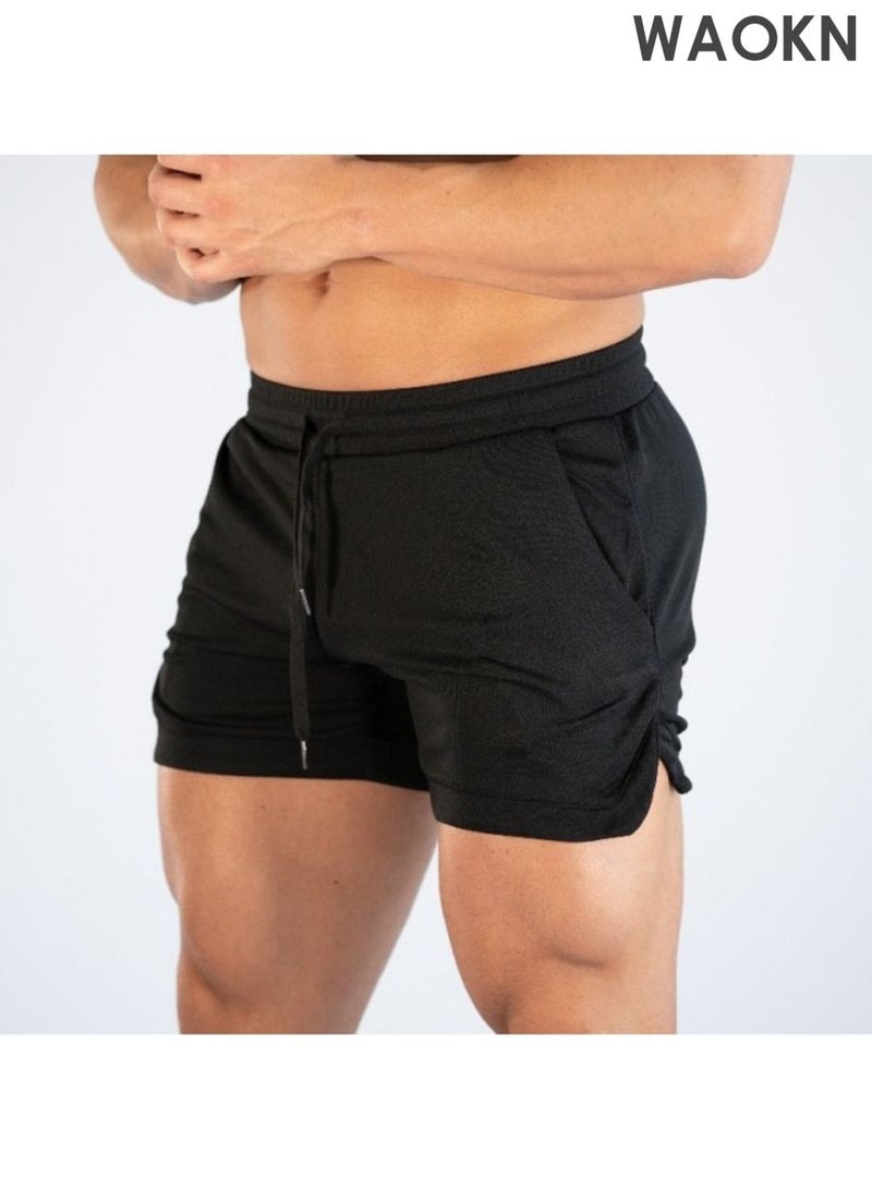 WAOKN Men's sports shorts, gym exercise shorts, quick drying sports shorts, fashionable and casual, lightweight sports shorts with pockets, men's drawstring running shorts, breathable fitness training shorts. - Image 2