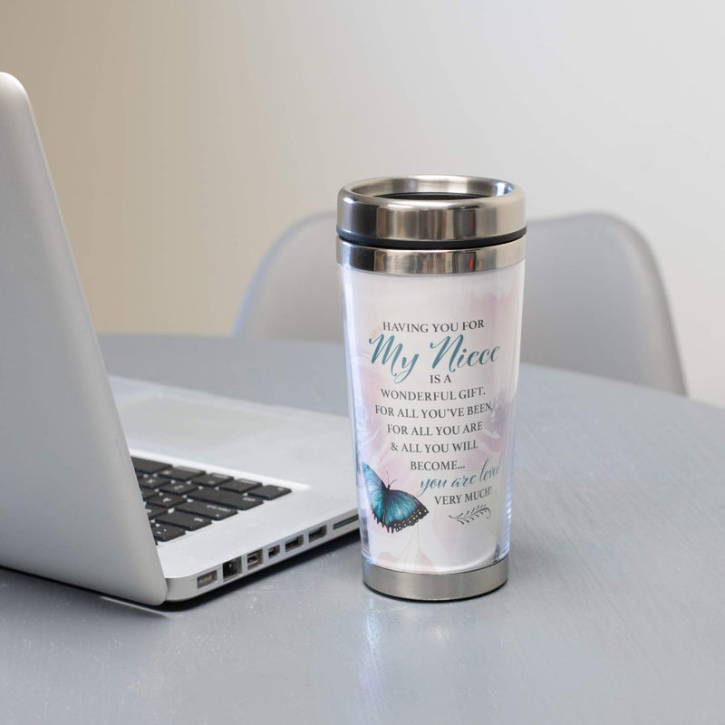 Elanze Designs Niece You are Loved 16 Oz Stainless Steel Travel Mug with Lid - Image 2