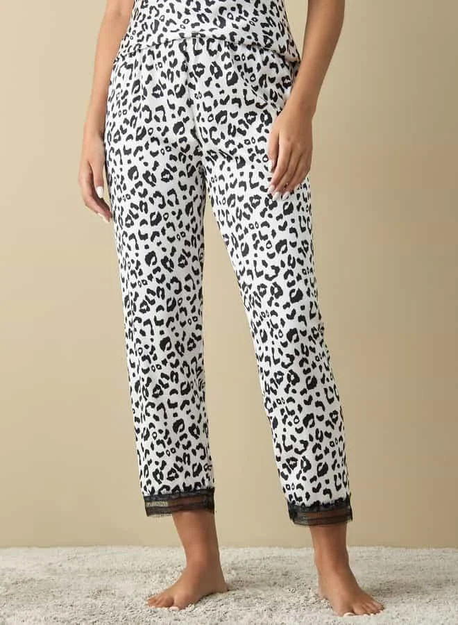 Splash FAV All-Over Animal Print Robe with Camisole and Pyjamas