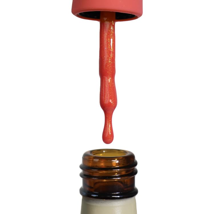 LECHAT Gel Polish - Bonfire, Color and Top in One Coat, Shiny Long-Wear, Shimmery Orange Gel Polish - Image 2