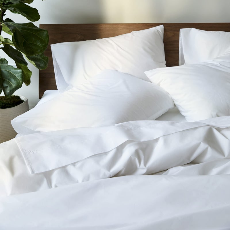Brooklinen Luxury Percale Paintcases - مجموعة من 2 حجم قياسي باللون الأبيض - القطن الأساسي الطويل بنسبة 100 ٪ مع إغلاق المظروف - Image 1