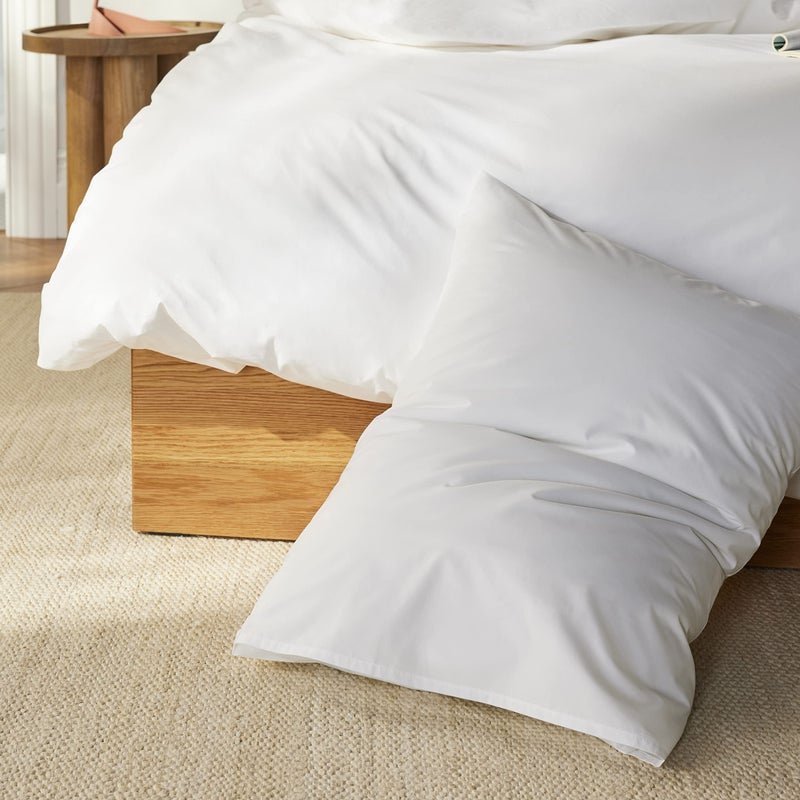 Brooklinen Luxury Percale Paintcases - مجموعة من 2 حجم قياسي باللون الأبيض - القطن الأساسي الطويل بنسبة 100 ٪ مع إغلاق المظروف - Image 4