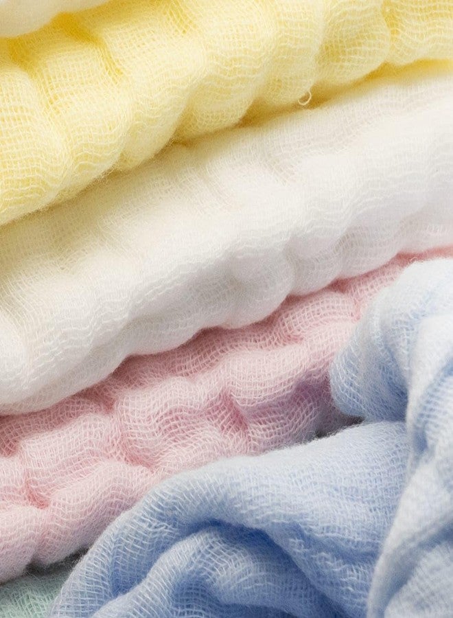 EMSAAG Muslin Baby Washcloths Pack of 7 - Soft Face Cloths for Newborn, Absorbent Baby Bath and Face Towels, 100% Cotton Baby Wipes, Burp Cloths, Feeding Towels for Babies and Infants - 10 x 10’’ - Image 5