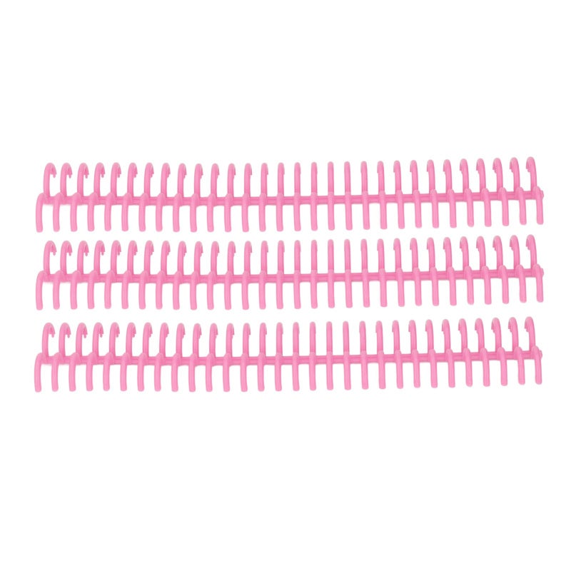30 Hole Loose Leaf Binding Strip 22mm Inner Diameter - Durable PP Material Pink 10 Pieces Set for Office Staff Students - Image 3