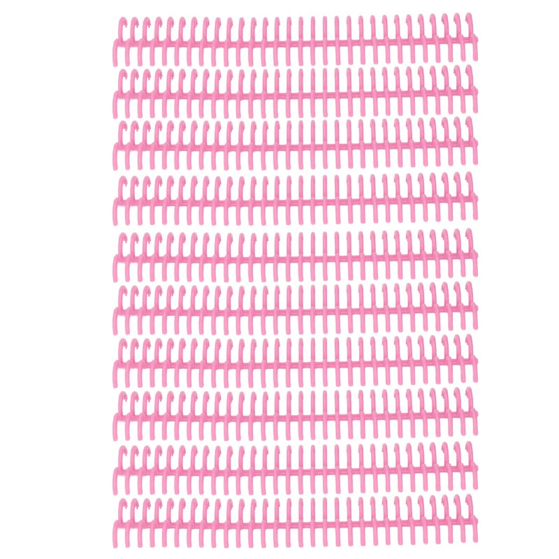 30 Hole Loose Leaf Binding Strip 22mm Inner Diameter - Durable PP Material Pink 10 Pieces Set for Office Staff Students - Image 1