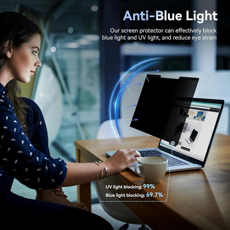 Mamol Magnetic Laptop Privacy Screen 14 inch,16:10 Aspect Removable Anti Glare Protector Blue Light Privacy Screen Filter,Filter Shield Compatible with HP/Dell/Acer/Asus/Samsung/Lenovo/Thinkpad Envy - Image 5