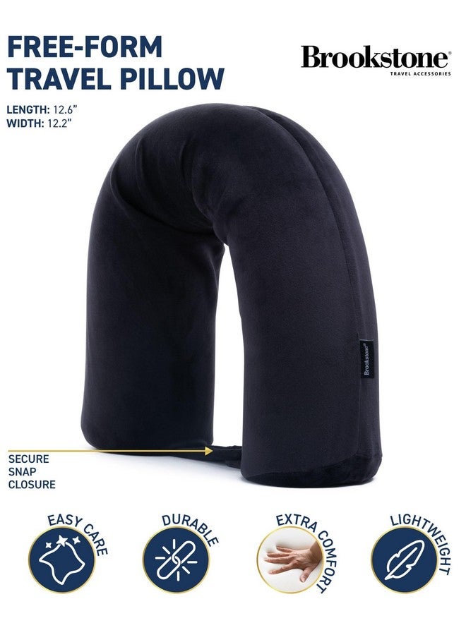 Brookstone Free Form Travel Pillow - Lightweight Flexible Memory Foam Travel Neck Pillow for Sleeping, Car, Airplane & Travel Support, Size: One Size, Black - Image 2