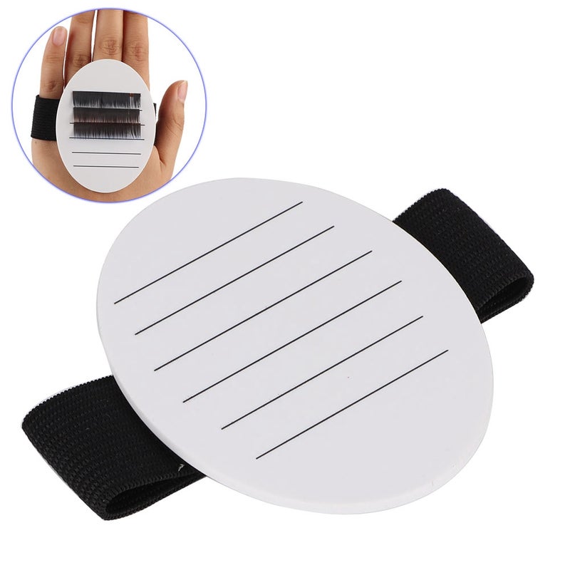 Professional Acrylic Handheld False Eyelash Plate Pallet Lash Extension Holder White With Belt - Image 4