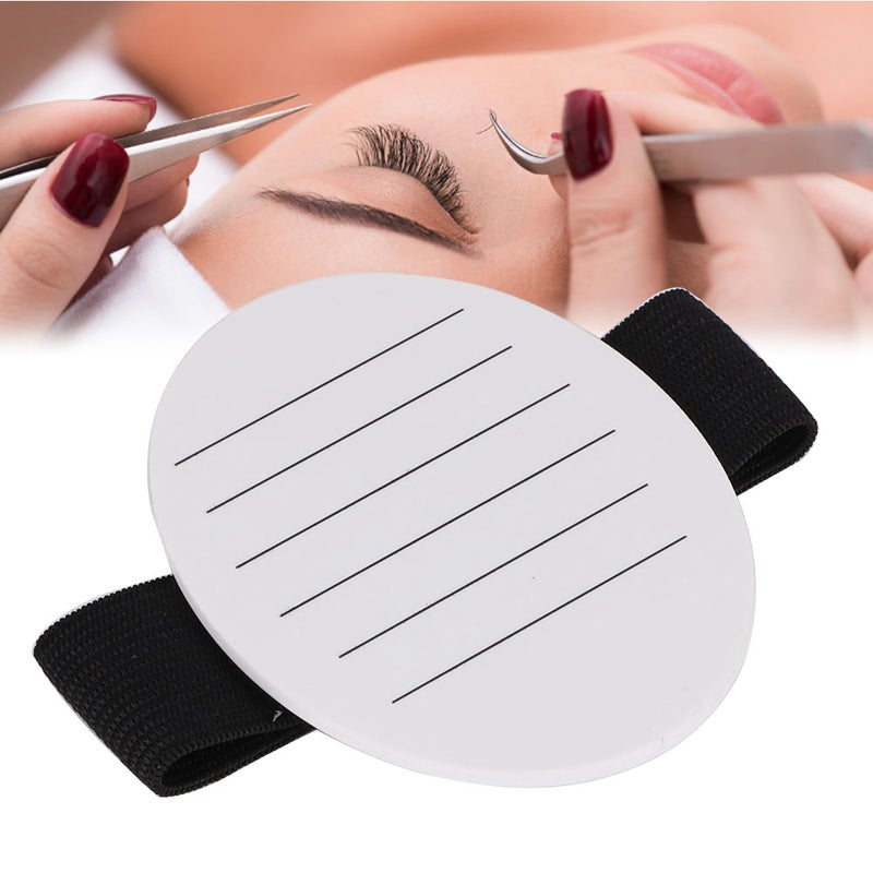 Professional Acrylic Handheld False Eyelash Plate Pallet Lash Extension Holder White With Belt - Image 5