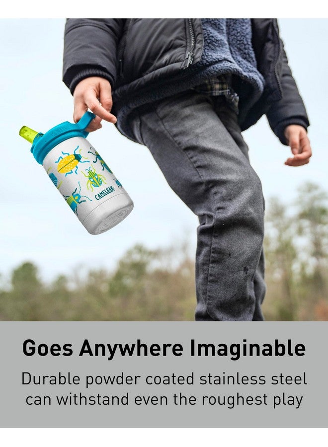 كاميلباك زجاجة مياه للأطفال من CamelBak eddy+ مع شفاطة، مصنوعة من الفولاذ المقاوم للصدأ المعزول - مقاومة للتسرب عند الإغلاق، 12 أونصة، حشرات! - Image 1