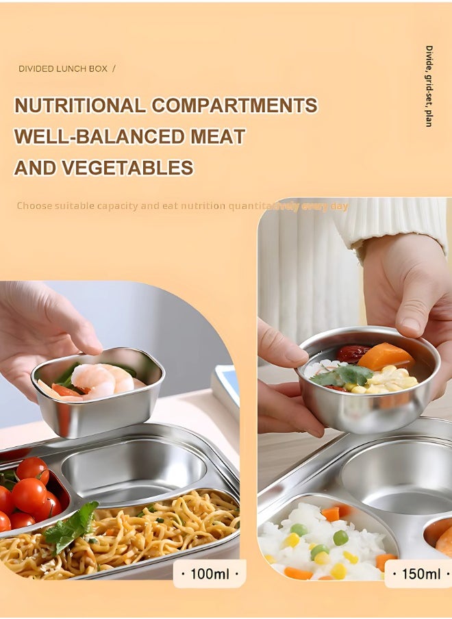 Twisoo Twisoo Cute Cartoon Bento Stainless Steel Lunch Box Double Decker With Soup Bowl, Plastic Spoon, Fork, Steel Spoon and Pair of Chopsticks, BPA Free Leakproof Spill proof 3 Compartment (Yellow)  - Image 2