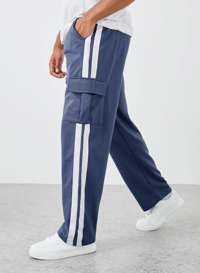 ستايلي Styli Oversized Fit Cargo Pocket Joggers with Side Twill Tape Detail