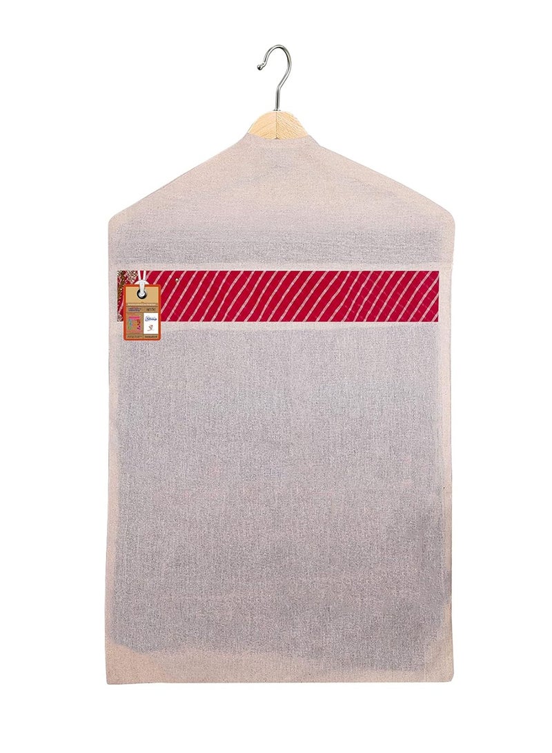 atorakushon Hanging Saree Covers 100% Cotton Wardrobe Cloth organizer for Storage Garment Storage Bags Pack of 12 (Hangers are Not Included) - Image 2