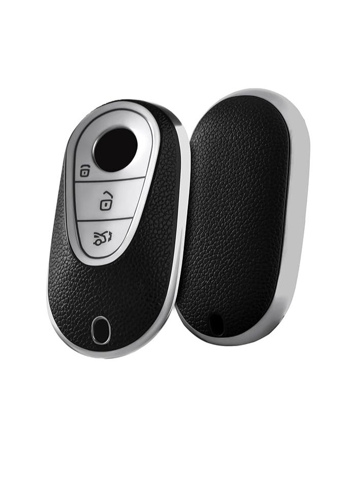 OUYoo OUYoo Car Key Case for Mercedes Benz, Key Case Cover for Mercedes Benz C S Class W206 W223 2020UP, Key Case Protective Accessory,Bring a key chain.(Blue)  - Image 5