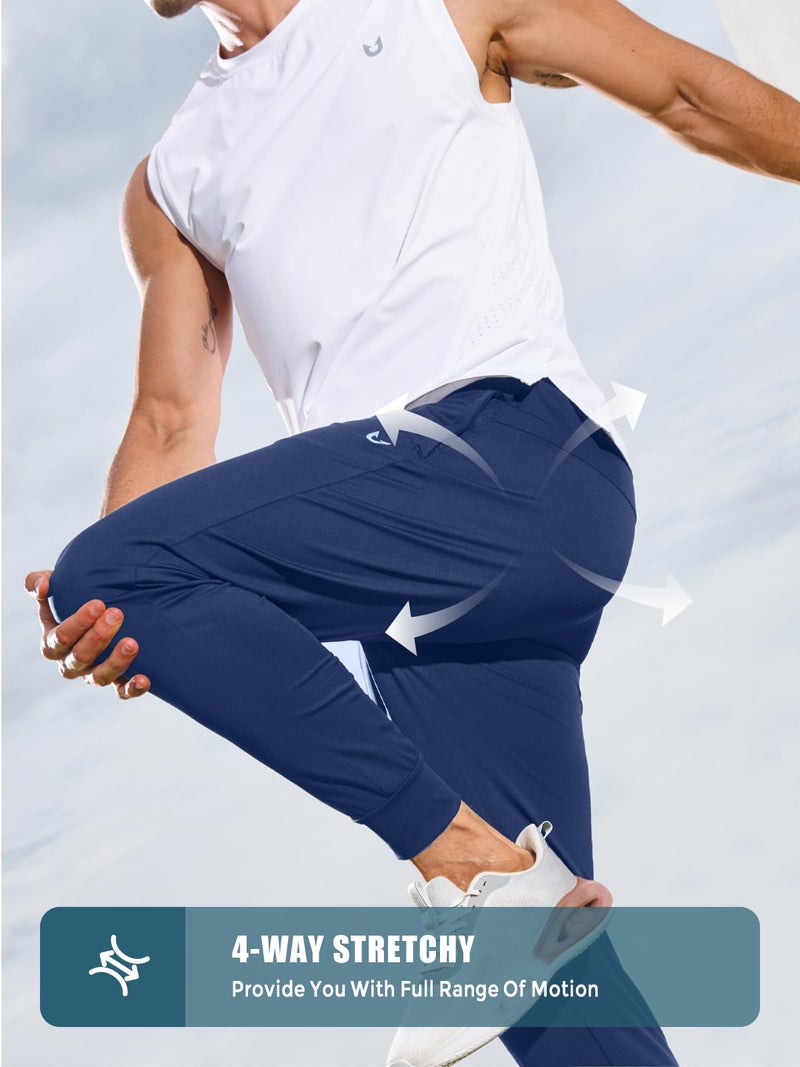 NORTHYARD Men's Joggers Pants with Zipper Pockets Lightweight Sweatpants Athletic Running Workout Track Pants for Men Navy M - Image 5