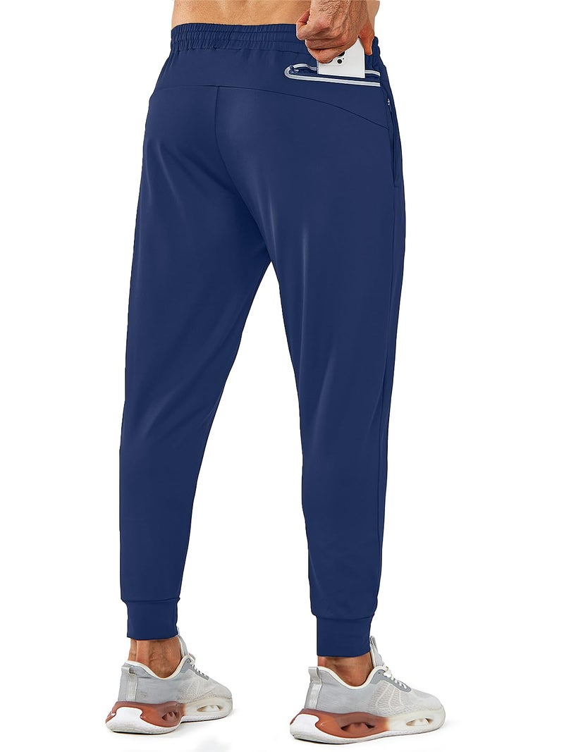 NORTHYARD Men's Joggers Pants with Zipper Pockets Lightweight Sweatpants Athletic Running Workout Track Pants for Men Navy M - Image 2