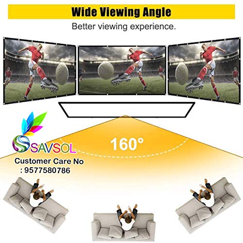 Savsol® Eyelet Screen (10 ft. (W) x 8 ft. (H) - 150" Inch) Diagonal Anti-Crease Projection Screen for Home Theater 4:03 Aspect Ratio - Image 3