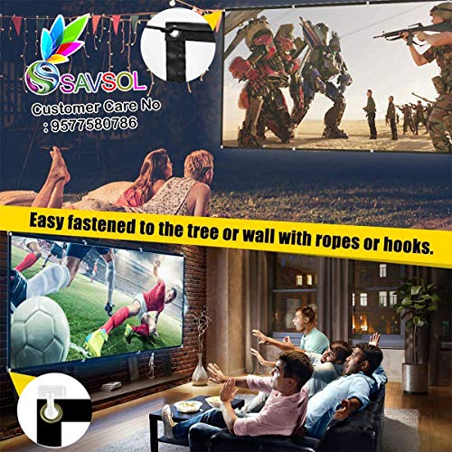 Savsol® Eyelet Screen (10 ft. (W) x 8 ft. (H) - 150" Inch) Diagonal Anti-Crease Projection Screen for Home Theater 4:03 Aspect Ratio - Image 5