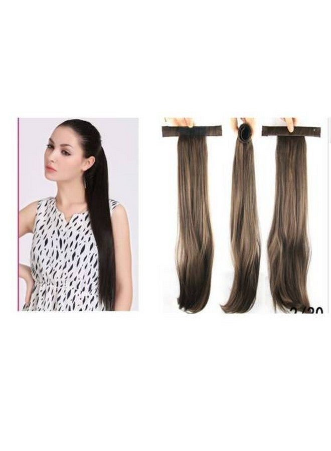 Artifice Synthetic High Temperature Fibre 24'' Wrap Around Ponytail Hair Extension (Natural Brown) - Image 2