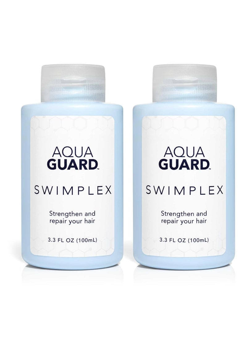 AquaGuard - AquaGuard SwimPlex | No More Dry, Brittle Strands | Reverses Damage Caused by Chemicals and Minerals in Water | Made in California | Paraben, Phthalate, and Gluten-Free | 3.3 oz (2 Pack) - Image 1