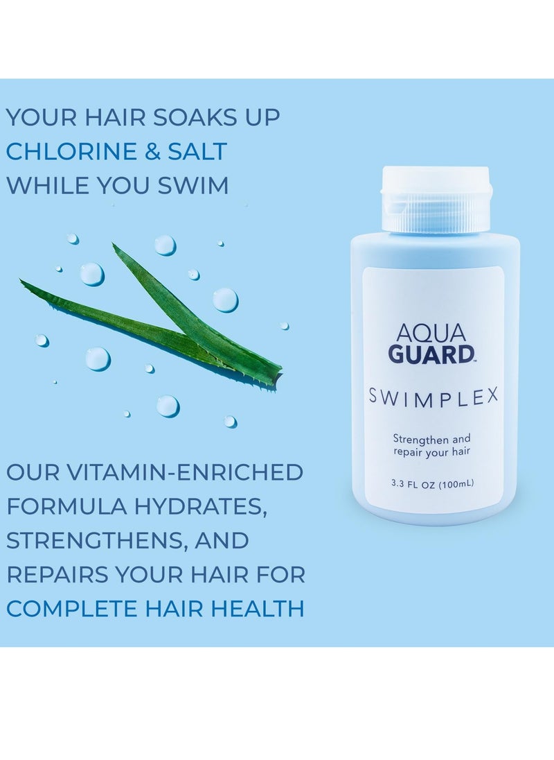 AquaGuard - AquaGuard SwimPlex | No More Dry, Brittle Strands | Reverses Damage Caused by Chemicals and Minerals in Water | Made in California | Paraben, Phthalate, and Gluten-Free | 3.3 oz (2 Pack) - Image 1