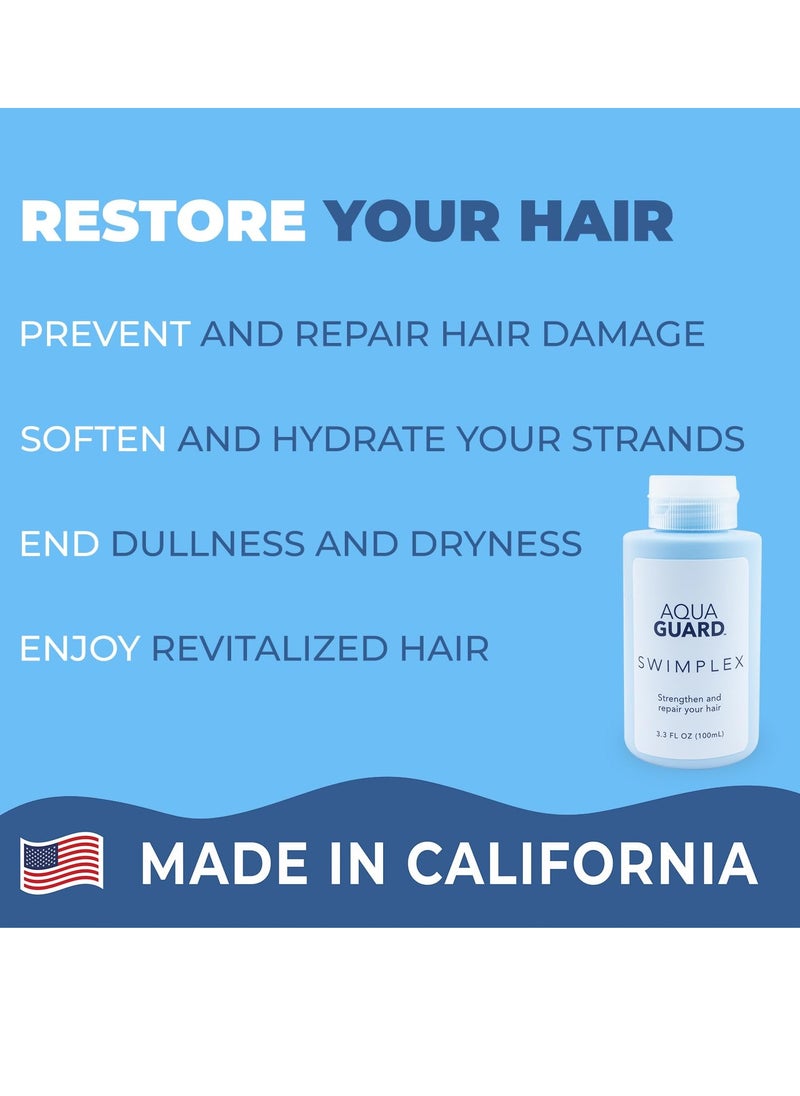 AquaGuard - AquaGuard SwimPlex | No More Dry, Brittle Strands | Reverses Damage Caused by Chemicals and Minerals in Water | Made in California | Paraben, Phthalate, and Gluten-Free | 3.3 oz (2 Pack) - Image 1