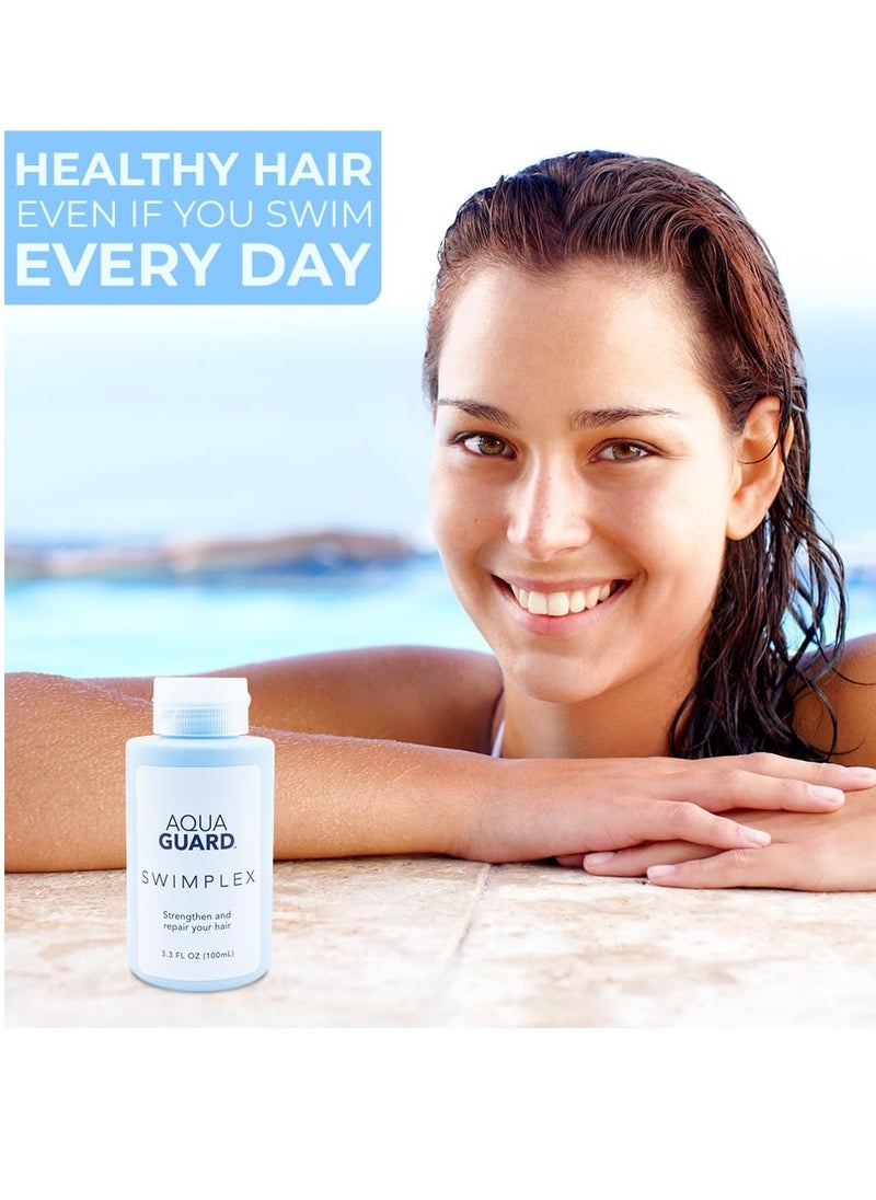 AquaGuard - AquaGuard SwimPlex | No More Dry, Brittle Strands | Reverses Damage Caused by Chemicals and Minerals in Water | Made in California | Paraben, Phthalate, and Gluten-Free | 3.3 oz (2 Pack) - Image 1